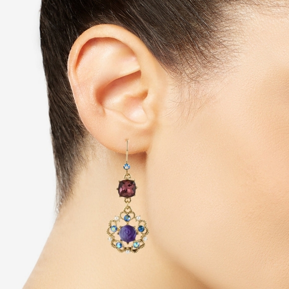 Betsey Johnson Jewelry - Nwt Betsey Johnson drop dangle floral earrings